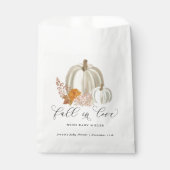 Weiße Pumpkins fallen in Liebe Babydusche individu Geschenktütchen (Vorderseite)