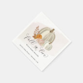 Weiße Pumpkins fallen in Liebe Babydusche individu Serviette (Ecke)