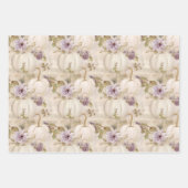 Weiße Pumpkins Lilac Lila Fall Wasserfarben Geschenkpapier Set (Vorderseite 3)