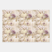 Weiße Pumpkins Lilac Lila Fall Wasserfarben Geschenkpapier Set (Vorderseite)