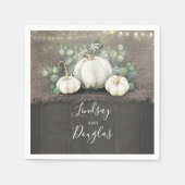 Weiße Pumpkins Rustikale Hochzeit im Herbst Serviette (Vorderseite)