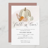 Weiße Pumpkins und Fall-Blume, Brautparty Einladung (Vorne/Hinten)