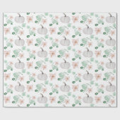 Weiße Pumpkins Wasserfarben Kunstmuster Geschenkpapier (Flach)