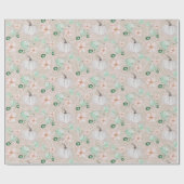 Weiße Pumpkins Wasserfarben Kunstmuster Geschenkpapier (Flach)