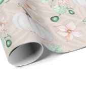 Weiße Pumpkins Wasserfarben Kunstmuster Geschenkpapier (Rolleneckpunkt)