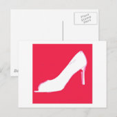 Weiße Pumps/Bachelorette Postkarte (Vorne/Hinten)