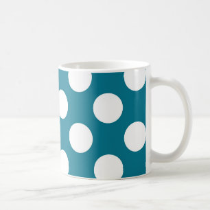 Weiße Punkte auf Blau - Retro Art Kaffeetasse