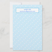 Weiße Punkte auf Custom Blue Stationery Briefpapier (Vorderseite)