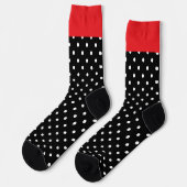 Weiße Punkte auf der schwarzen Seite Socken (Linkes Detail)