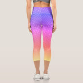 Weiße Punkte auf Farbbändern Capri Leggings (Rückseite)