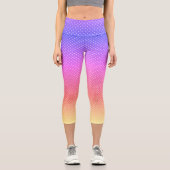 Weiße Punkte auf Farbbändern Capri Leggings (Vorderseite)