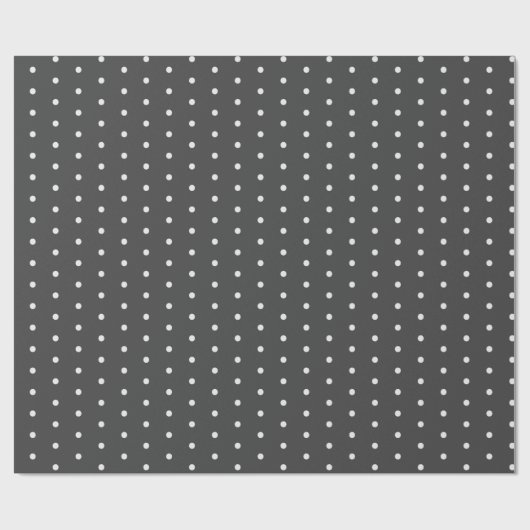 Weiße Punkte auf Grau Geschenkpapier (Flach)