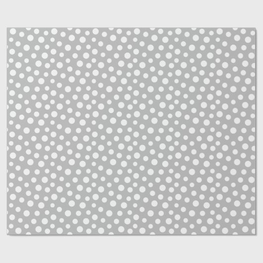 Weiße Punkte auf grauem Umhüllungspapier Geschenkpapier (Flach)