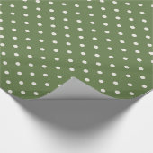 Weiße Punkte auf Grün Geschenkpapier (Ecke)