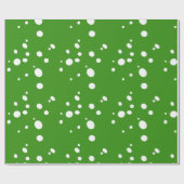 Weiße Punkte auf grünem Weihnachtspapier Geschenkpapier (Flach)