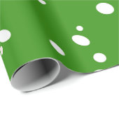 Weiße Punkte auf grünem Weihnachtspapier Geschenkpapier (Rolleneckpunkt)