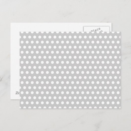Weiße Punkte auf hellgrau Postkarte (Vorne/Hinten)