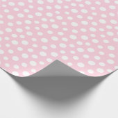 Weiße Punkte auf hellrosa Wrapping Paper Geschenkpapier (Ecke)