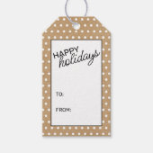 Weiße Punkte auf Imitaten braunes Kraftpapier Text Geschenkanhänger (Vorderseite)