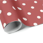 Weiße Punkte auf rot Geschenkpapier (Rolleneckpunkt)