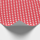 Weiße Punkte auf rotem Hintergrund Geschenkpapier (Ecke)