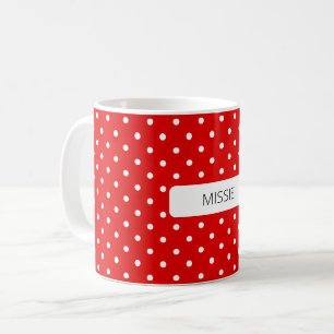 Weiße Punkte auf Rotem Hintergrund Kaffeetasse