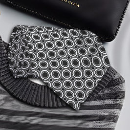 Weiße Punkte auf schwarz geometrischem Muster Krawatte