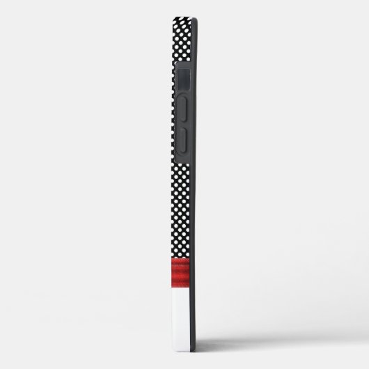 weiße Punkte auf schwarz mit Bogen Case-Mate iPhone Hülle (Rückseite / Links)