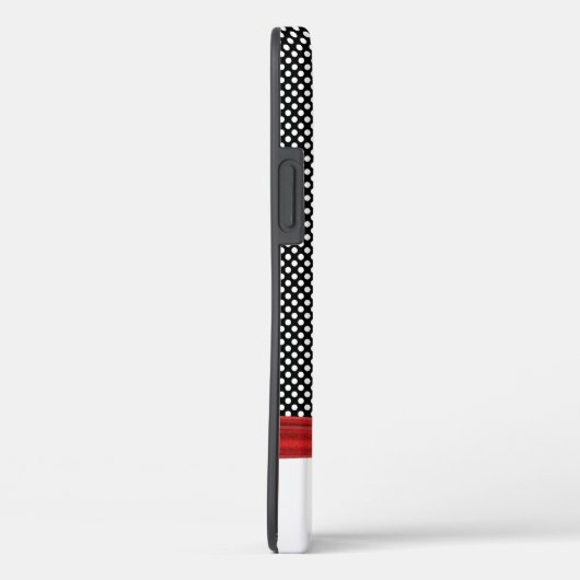 weiße Punkte auf schwarz mit Bogen Case-Mate iPhone Hülle (Rückseite / Rechts)