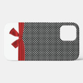 weiße Punkte auf schwarz mit Bogen Case-Mate iPhone Hülle (Rückseite (Horizontal))