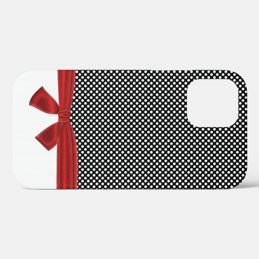 weiße Punkte auf schwarz mit Bogen Case-Mate iPhone Hülle (Rückseite (Horizontal))