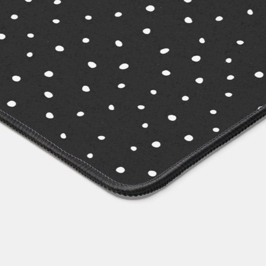 Weiße Punkte auf schwarz Schreibtischunterlage (Ecke)