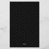 Weiße Punkte auf schwarzem Lorbeer-Monogramm-Polka Briefpapier (Rückseite)