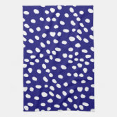 Weiße Punkte Dunkelblau Geschirrtuch (Vertikal)