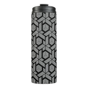 Weiße Punkte geometrisches Muster thermische Tumbl Thermosbecher