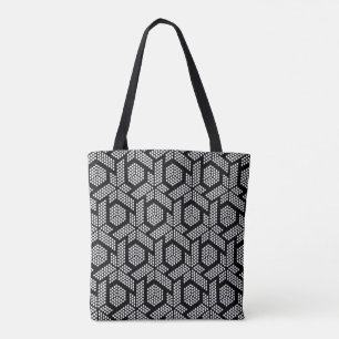 Weiße Punkte geometrisches Muster Tote Tasche