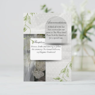 Weiße Punkte-Grün-Hochzeit Begleitkarte