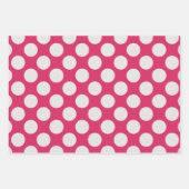 Weiße Punkte heiß rosa Geschenkpapier Set (Vorderseite 3)