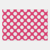 Weiße Punkte heiß rosa Geschenkpapier Set (Vorderseite 2)