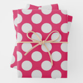Weiße Punkte heiß rosa Geschenkpapier Set (Beispiel)
