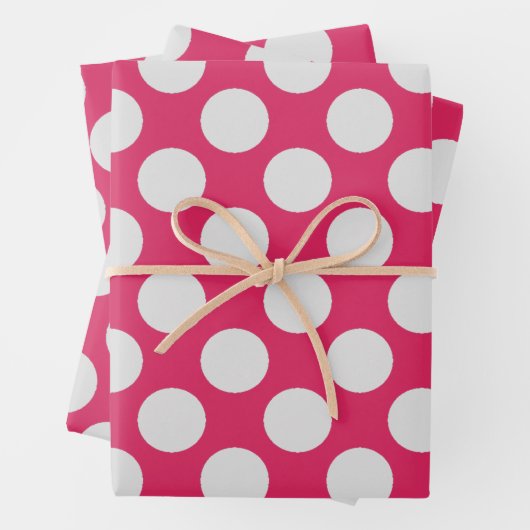Weiße Punkte heiß rosa Geschenkpapier Set (Beispiel)