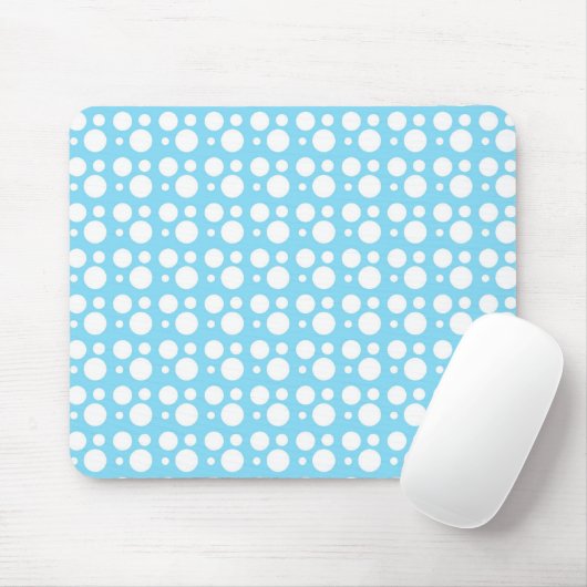 weiße Punkte, hellblau Mousepad (Mit Mouse)