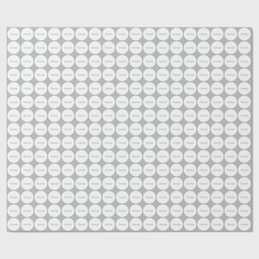 Weiße Punkte Muster auf Grau mit Namen Geschenkpapier (Flach)