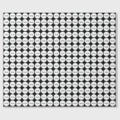 Weiße Punkte Muster auf schwarz mit Namen Geschenkpapier (Flach)