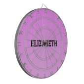 Weiße Punkte rosa Muster Dartscheibe (Vorderseite Links)