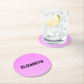 Weiße Punkte rosa Muster Runder Pappuntersetzer (Vor Ort)