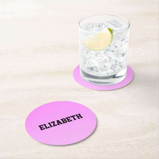 Weiße Punkte rosa Muster Runder Pappuntersetzer (Vor Ort)