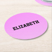 Weiße Punkte rosa Muster Runder Pappuntersetzer (Angewinkelt)