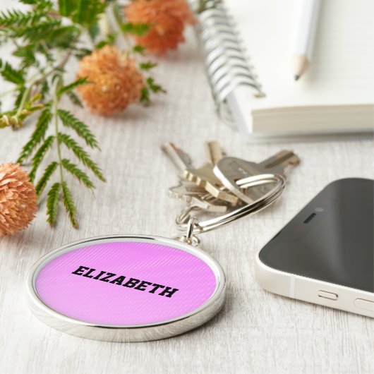 Weiße Punkte rosa Muster Schlüsselanhänger (Seite)