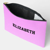 Weiße Punkte rosa Muster Zubehörtasche (Offen)